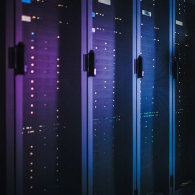 man standing in front of servers