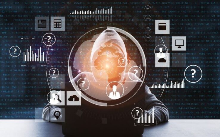 hacker with questions marks in front of him