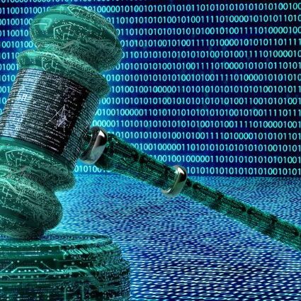 gavel designed as a circuit board