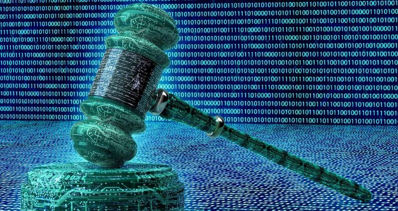 gavel designed as a circuit board