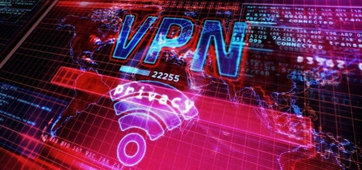 "VPN Privacy" written over a computer screen