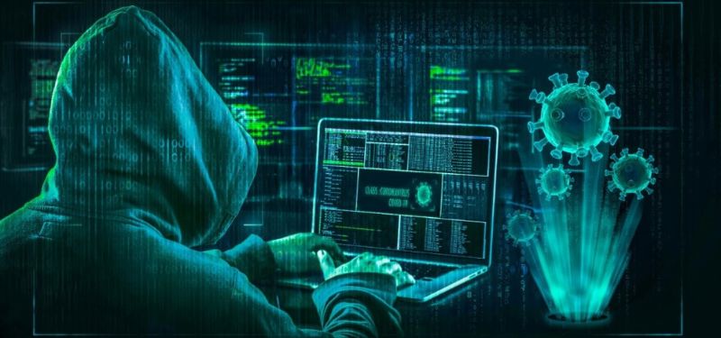 digital version of a cybercriminal hacking a computer