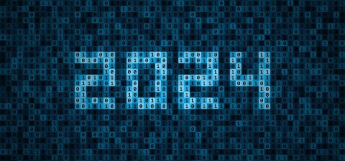 digital display of "2024" on a computer screen