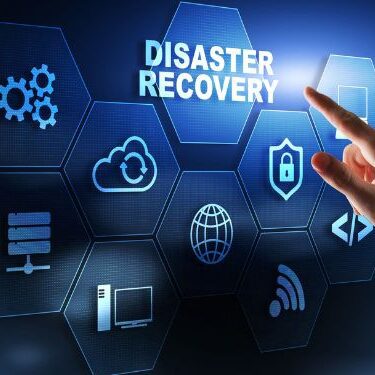 screen with icons on it and disaster recovery written