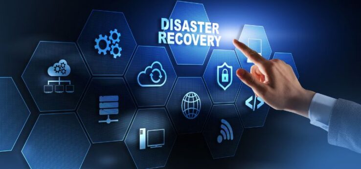 screen with icons on it and disaster recovery written