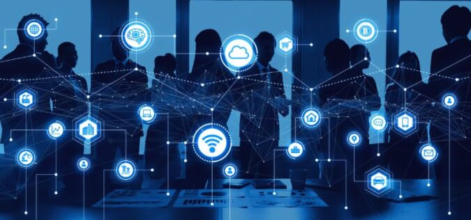 pictures of a group of people with computer icons in front of them