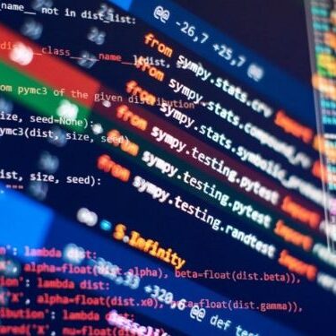 color and black and white images on a monitor of computer code