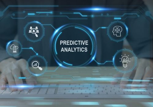 digitla image of a monitor with predictive analytics written on it