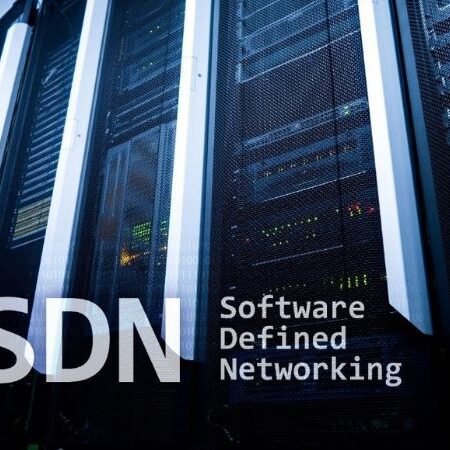image of a computer server with the letters SDN and software defined networking