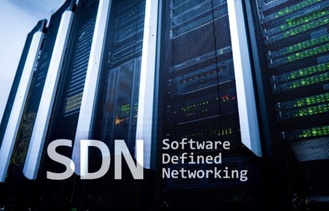 image of a computer server with the letters SDN and software defined networking