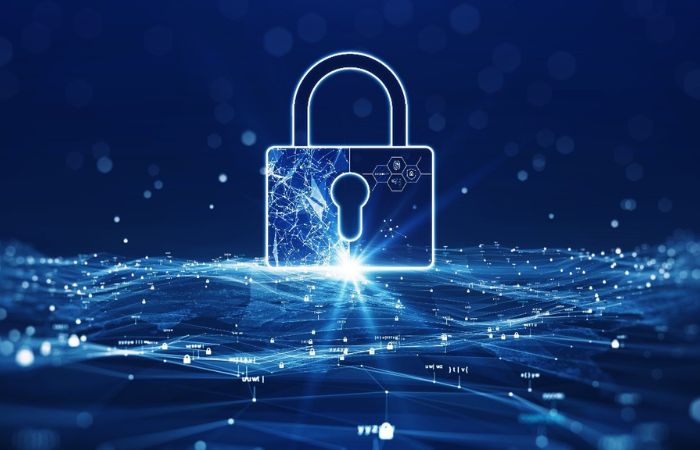 an image of a lock highlighting one of the elements that describes what is software defined networking