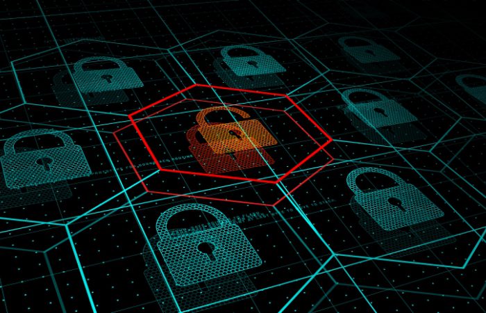 digital padlocks on a motherboard 